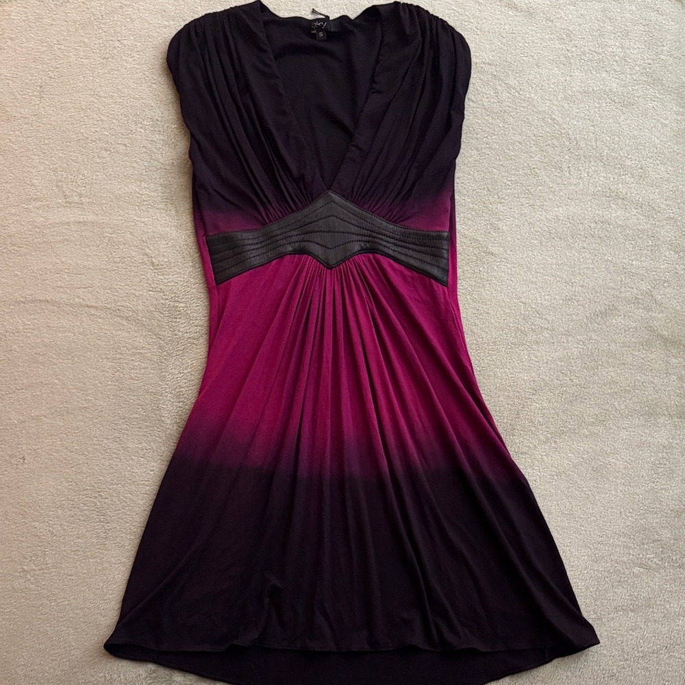 Sky Pink and Black Gradient Mini Dress